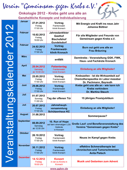 Veranstaltungskalender GGKeV 2012