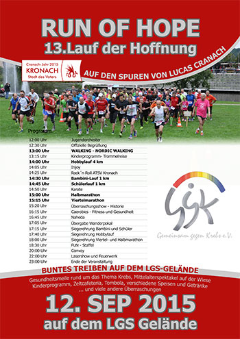 Plakat für den 13. Run of Hope 2015