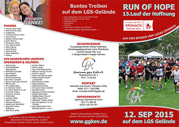 Flyer für den 13. Run of Hope 2015